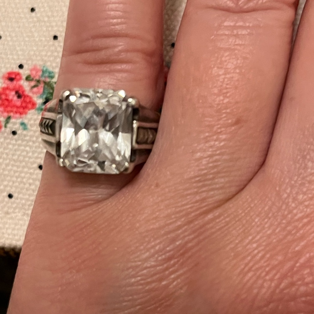 Vintage 90s Elegant Silver 925 Women's Ring size 7